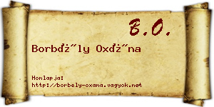 Borbély Oxána névjegykártya
